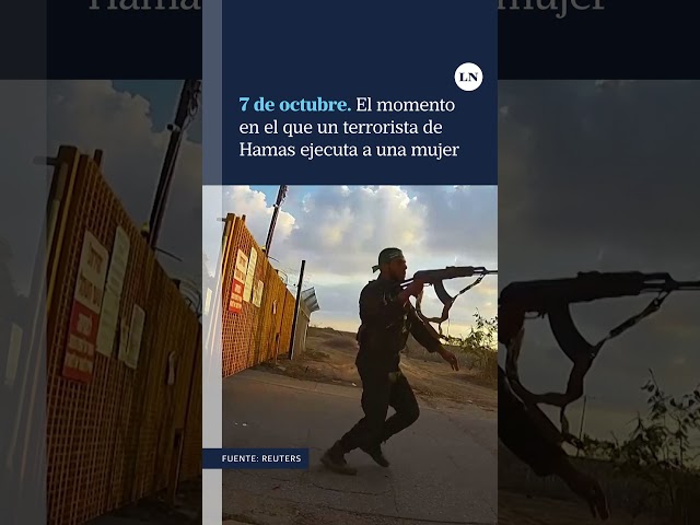 El momento en el que un terrorista de Hamas ejecuta a una mujer