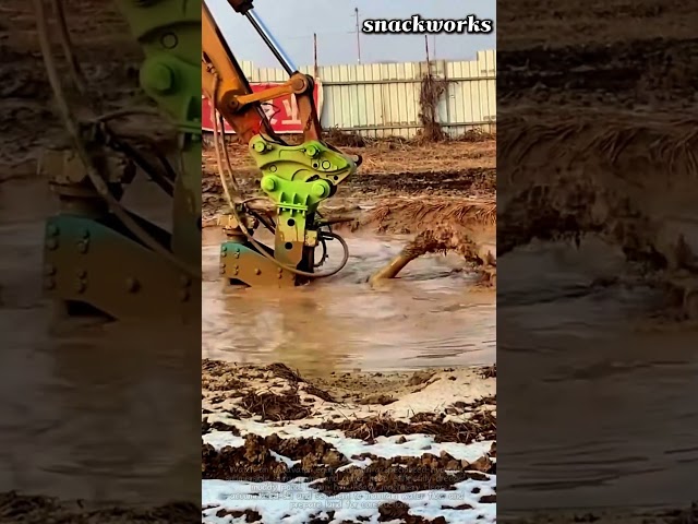 Excavator Attachment: Hydraulic Slurry Pump Dredging Demo #worker #process #engineering #excavator