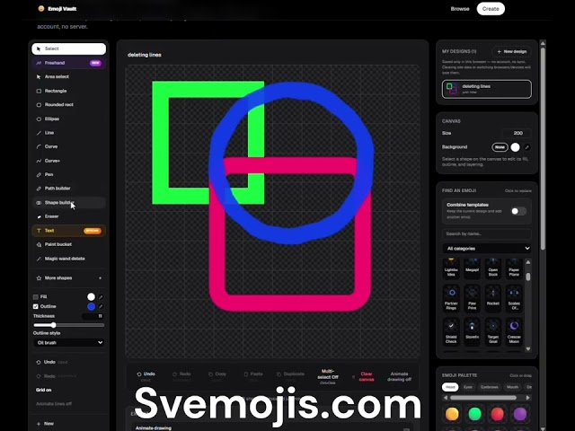 Free svg editor Svemojis deleting lines tutorial