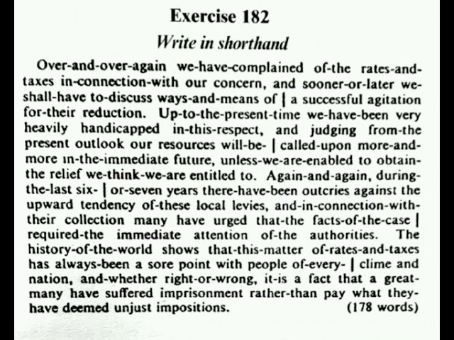 # EXERCISE NUMBER 182 # PITMAN'S SHORTHAND TEXT BOOK DICTATION EXERCISE NUMBER 182 # English grammar