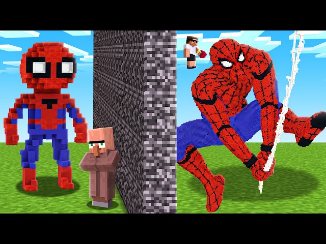 NOOB vs PRO : Superheroes Build Battle Challenge in Minecraft..