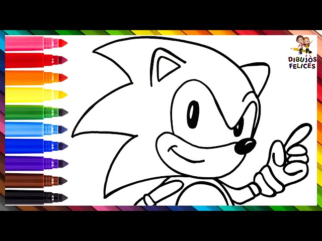 Dibuja y Colorea A SONIC ☄️🦔💙🌈 Dibujos Para Niños