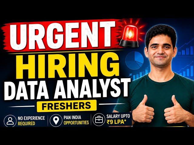 URGENT HIRING Data Analyst Fresher | Data Analyst Jobs for Fresher Aug 2026