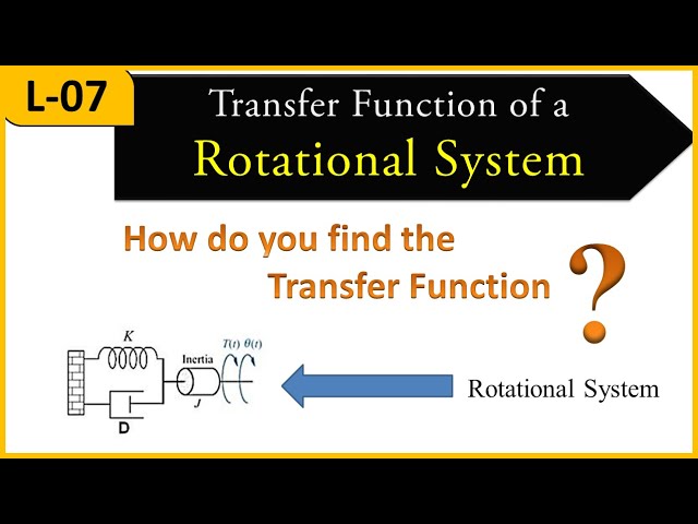 L-7 || Transfer Function of Rotational System || Mechanical Systems || Control Systems