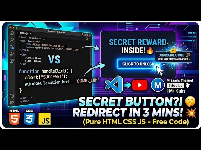 Secret Button Trick! Auto Redirect to YouTube Channel in 3 Minutes