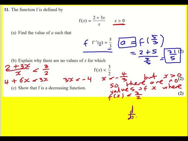AL Edexcel Mock set 2 paper 1 pure q11 (Maths A Level)
