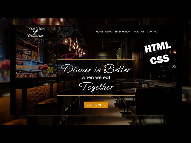 Restaurant Landing Page - HTML & CSS