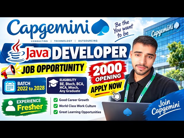 Capgemini Jobs 2026 | Java Full Stack Developer | Capgemini Hiring 2026 | Freshers | Apply Now