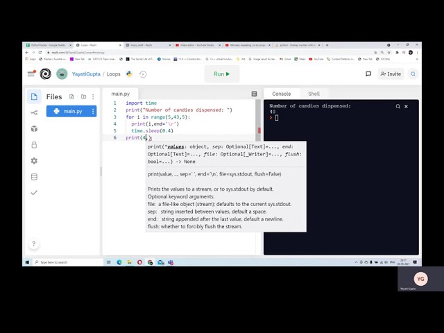 Modifying the vending machine using modifications of the for loop