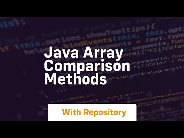 java array comparison methods