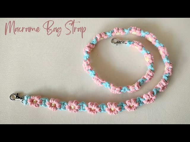 Macrame Bag Strap Daisy |  Macrame Flower Pattern Tutorial