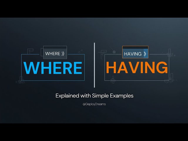 WHERE vs HAVING in SQL | Explained with Simple Examples | Deploy & Dreams