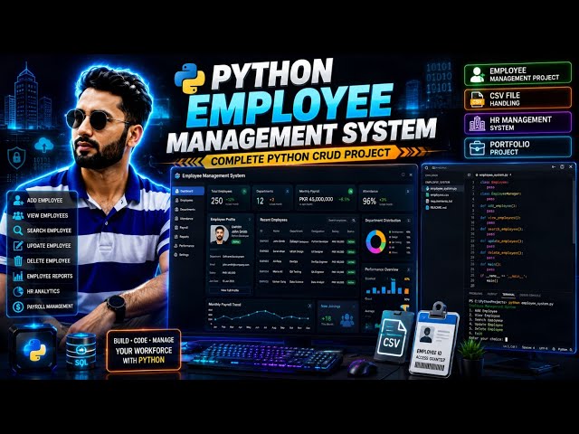 Python Employee Management System Using CSV File | CRUD Operations in Python | OOP Project Tutorial