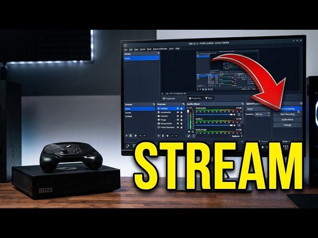 How to Live Stream from your Steam Machine on Youtube or Twitch OBS Tutorial