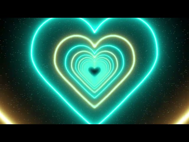 Gold and Teal heart tunnel loop background  💙💛Watch with me!