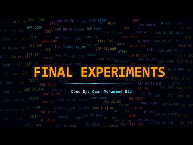 Final Experiments || 8086 Assembly