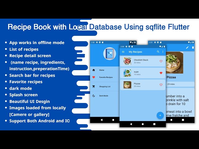 Create a Local Database in Flutter Using sqflite -  Full Recipe Book