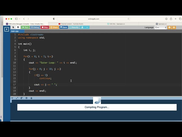 C++: Nested- Loop Continue and Break Inner Loop