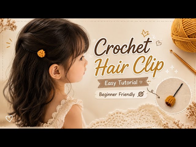 Easy Crochet Hair Clip Tutorial | DIY Cute Hair Accessory for Beginners 🧶✨