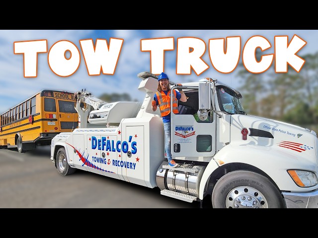 Towing a School Bus! Handyman Hal Tow Truck Training