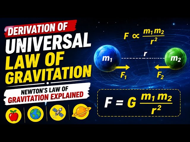 Derivation of Universal Law of Gravitation | Newton's Law of Gravitation Explained