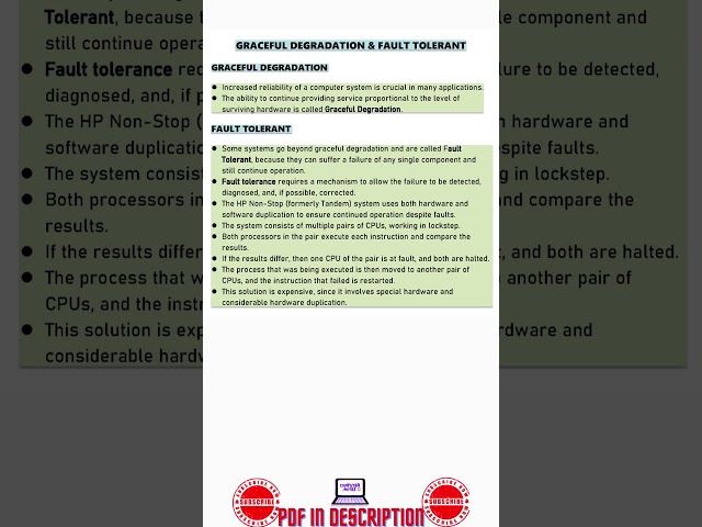 (PDF) GRACEFUL DEGRADATION & FAULT TOLERANT #operatingsystem  #computerscience #bca #vtu #pdf