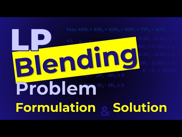 LP Blending Problem | Formulation + Solution | Product Mix Example