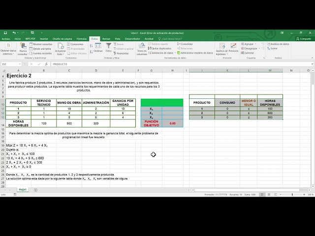 MODELO DE OPTIMIZACION EXCEL Y SOLVER