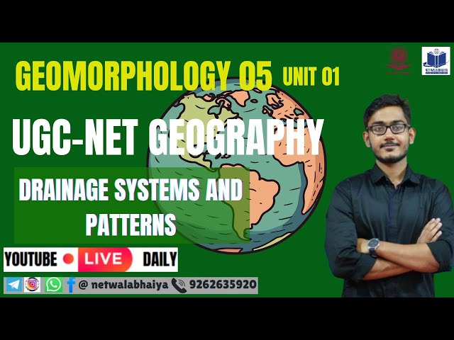 Drainage Systems & Drainage Patterns | JRF Focus | UGC-NET Geography 2026 | By NetWalaBhaiya