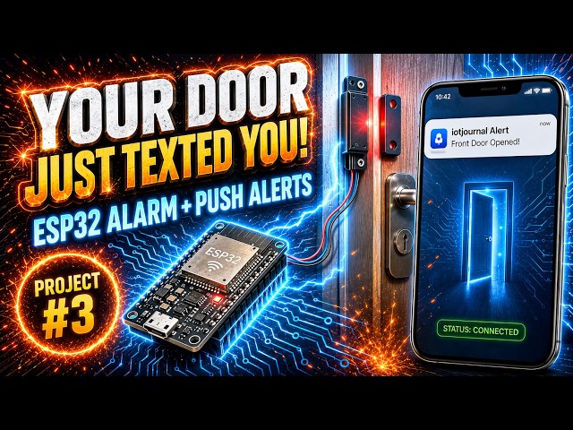 ESP32 Project 3  Door/Window Alarm with Wi-Fi Push Notifications #esp32project #esp32  #IoT