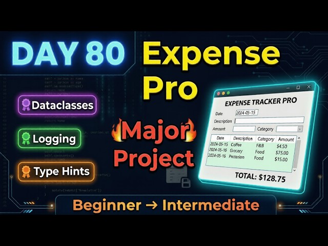 Real Python Major Project 🚀 | Expense Tracker | Day 80
