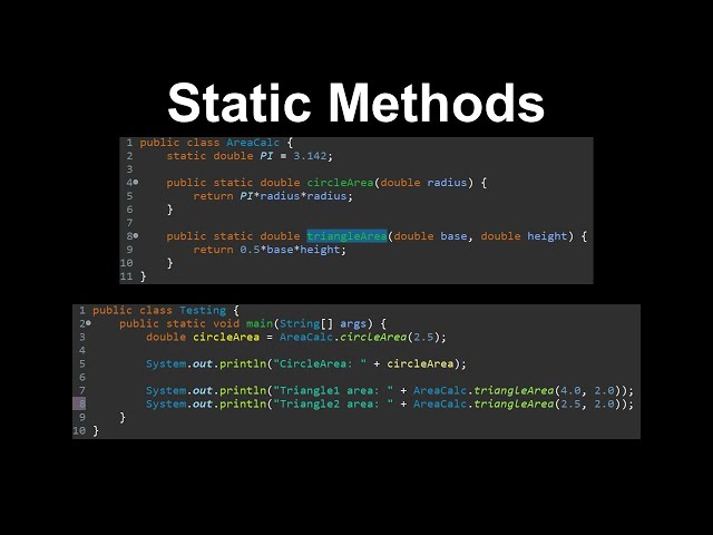 Static Methods - AP Computer Science A