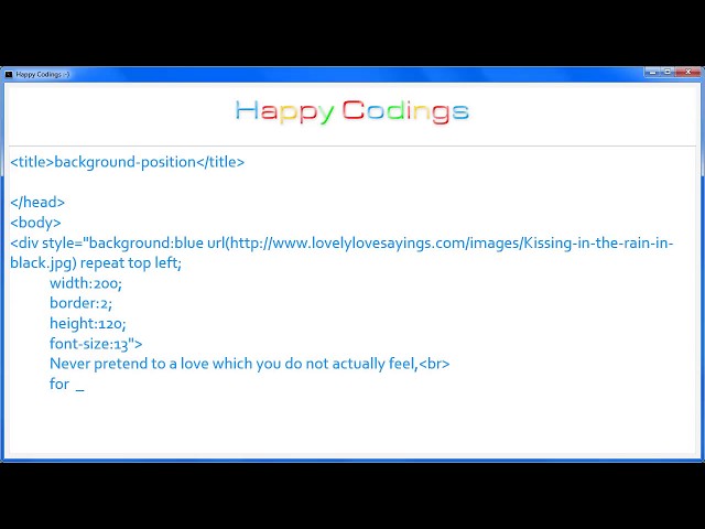 HTML | Background position