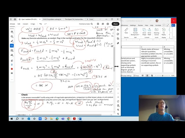 Using a physics problem solving protocol and rubric