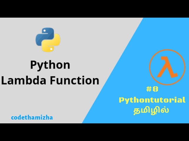 Lambda Function | Python Tutorial in Tamil #8