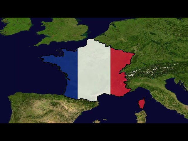 No copyright French map stock video | France Map Geography