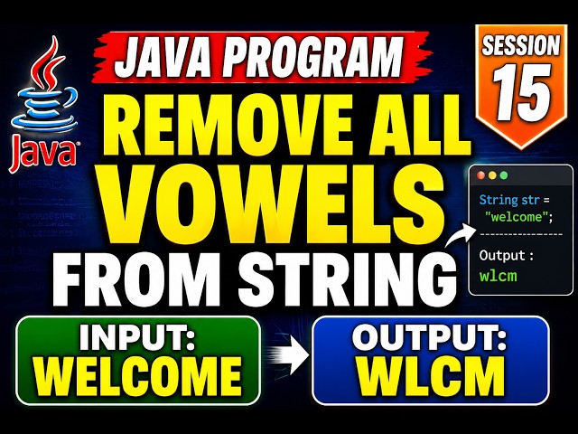 Remove All Vowels from a String in Java | Java Basic Programs