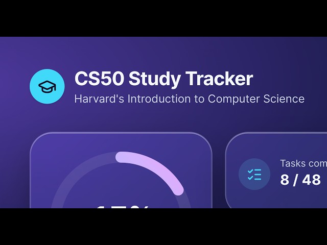 The CS50 Study Tracker | CS50x Final Project | By, Luke Jebasundar D