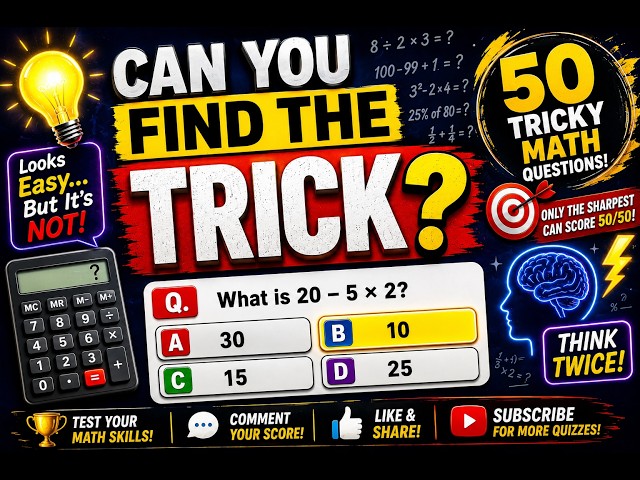 Can You Find The Trick 🧠 - Math Quiz