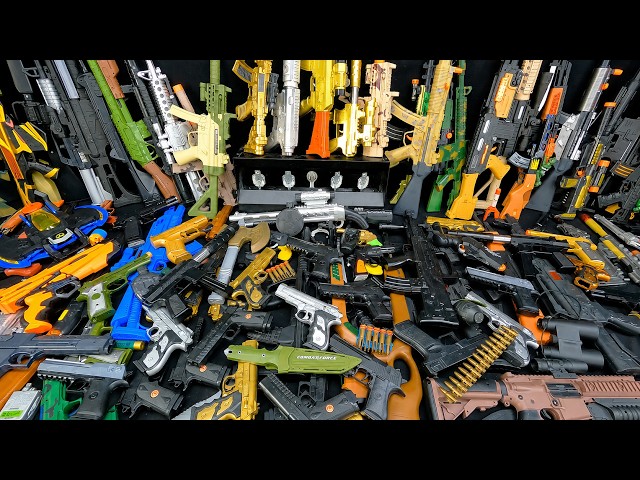 100+ Toy Guns Collection! 🤯 Gold M4 Rifle, Desert Eagle, MP5, AK47 & Military Gear