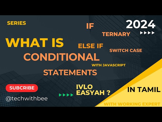 what is conditionals with practical example | Javascript series tamil |Learn programming