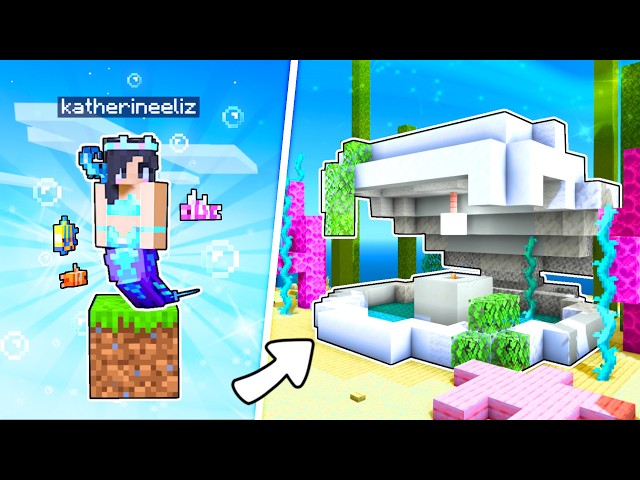💜Building an Enchanting Mermaid Grotto on ONE BLOCK🧜🏼‍♀️