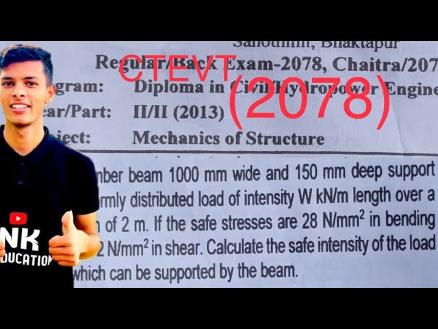 mechanics of structure 4th sem important questions nepali ctevt || mechanics of structure 4th sem