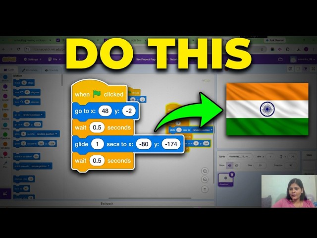 Make Indian Flag in scratch Coding on Independence Day in 10 Min.