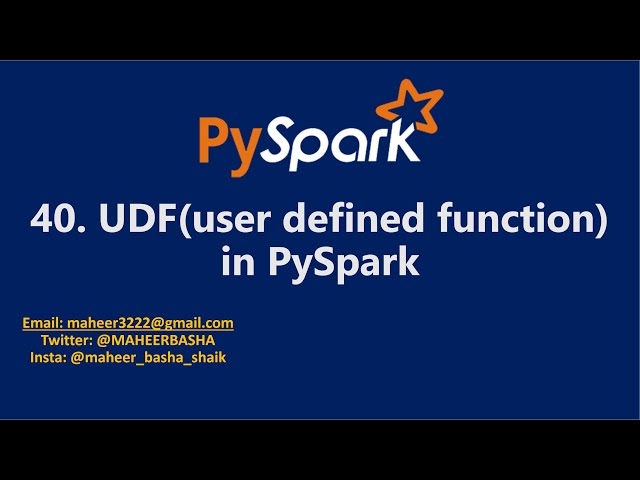 40. UDF(user defined function) in PySpark | Azure Databricks #spark #pyspark #azuresynapse #azure
