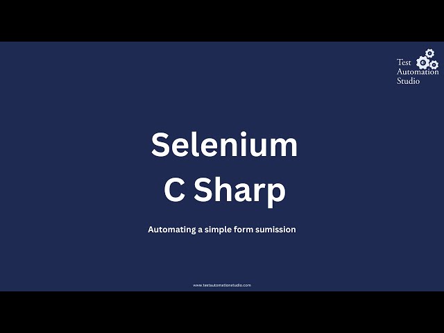Selenium C Sharp - Automating simple form submission