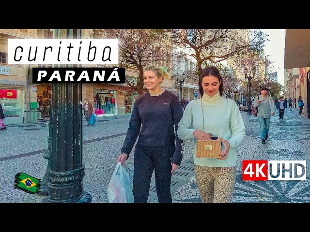 Caminando en el Centro de CURITIBA, Paraná, Brasil 🇧🇷 【 4K UHD 】