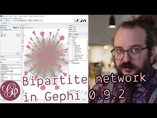 Bipartite network in Gephi