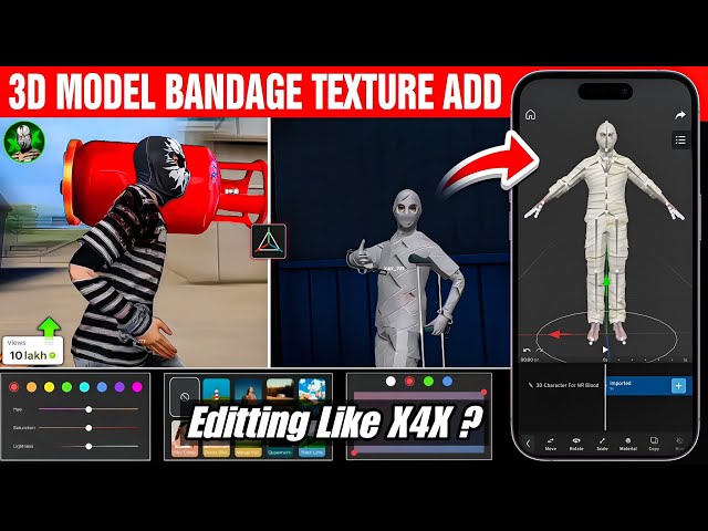 How to Add Texture in Prisma 3D 🔥 | FF 3D Animation Tutorial Like @X4X_777😱