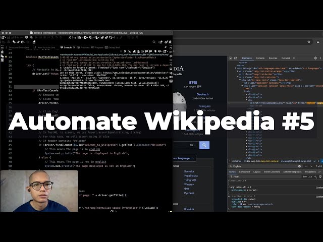 Uncut Coding | Automate Wikipedia | Selenium + Java (Ep. 5)